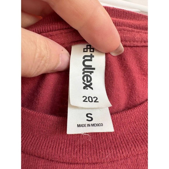 Tultex Womens Motherhood Sisterhood Graphic T-Shirt Burgundy Casual Top - Picture 2 of 5